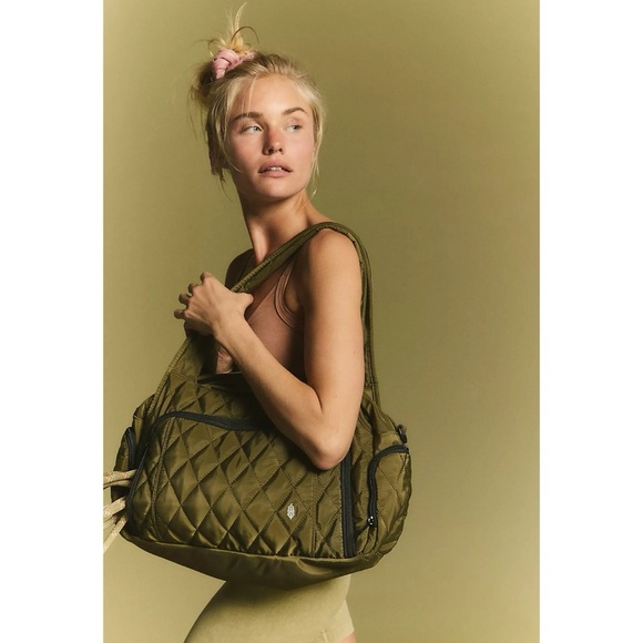 Free People Handbags - New Free People Movement Quilted Duffle Bag Tote in Green FP Movement